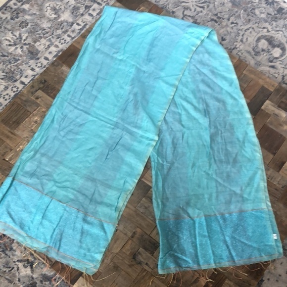 Aqua Silk Scarf - Picture 1 of 7